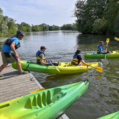17/06/2021 - MARNAY - HAUTE SAONE - FRANCE -  Tourisme Canoé sur la riviere l'Ognon        - Photo Laurent CHEVIET
