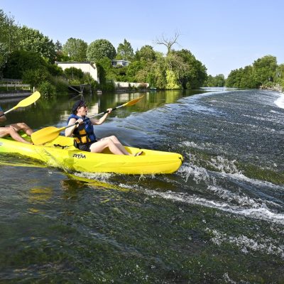 17/06/2021 - MARNAY - HAUTE SAONE - FRANCE -  Tourisme Canoé sur la riviere l'Ognon        - Photo Laurent CHEVIET